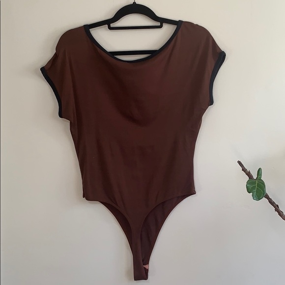 Vintage BCBGMAXAZRIA Brown Bodysuit - Picture 1 of 5